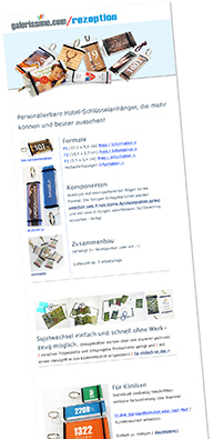 Landingpage für Schlüsselanhänger